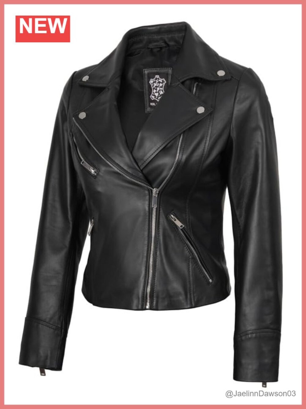 Lambskin Leather Motorcycle Jacket Asymmetrical Zip Womens